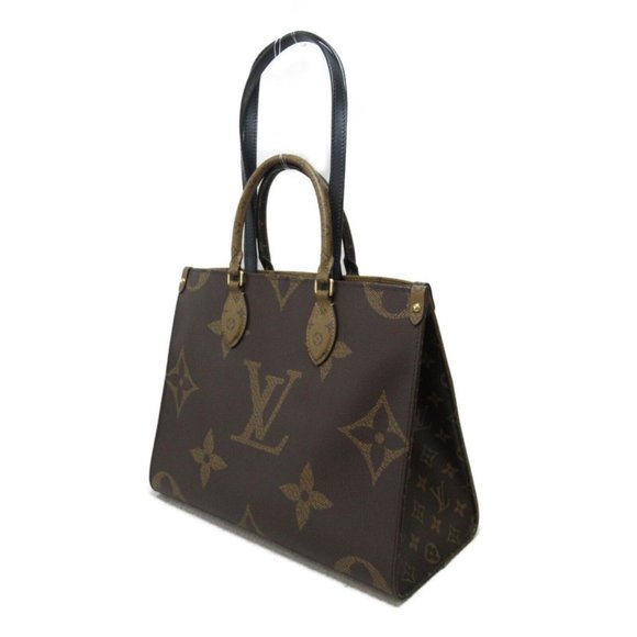 LOUIS VUITTON On The Go MM Tote Bag  Monogram Giant canvas Brown Used LV - Picture 4 of 11